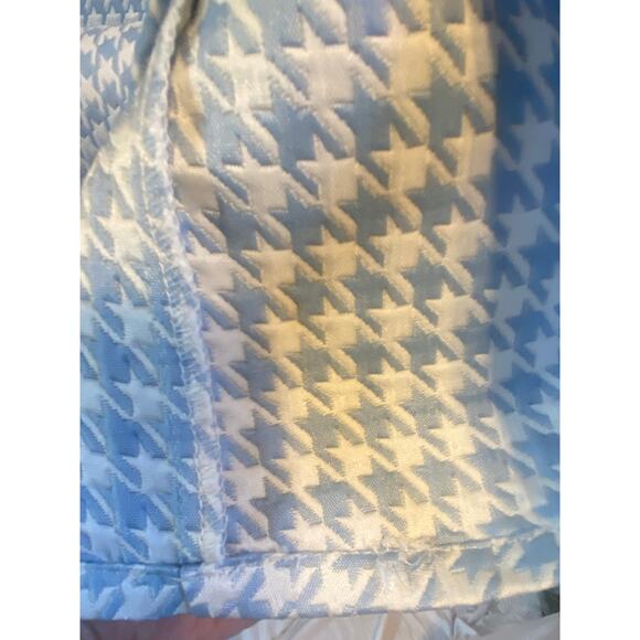 Forever 21 Skirt Mini Blue White Houndstooth with Pockets side hidden Zip Sz 29 - Picture 6 of 7
